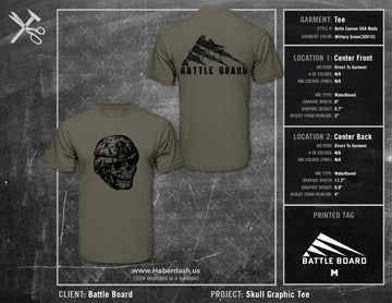 Battle Board Skull Graphic Tee - USA Made Tees