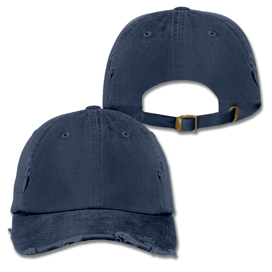 Custom Navy Distressed Dad Hat