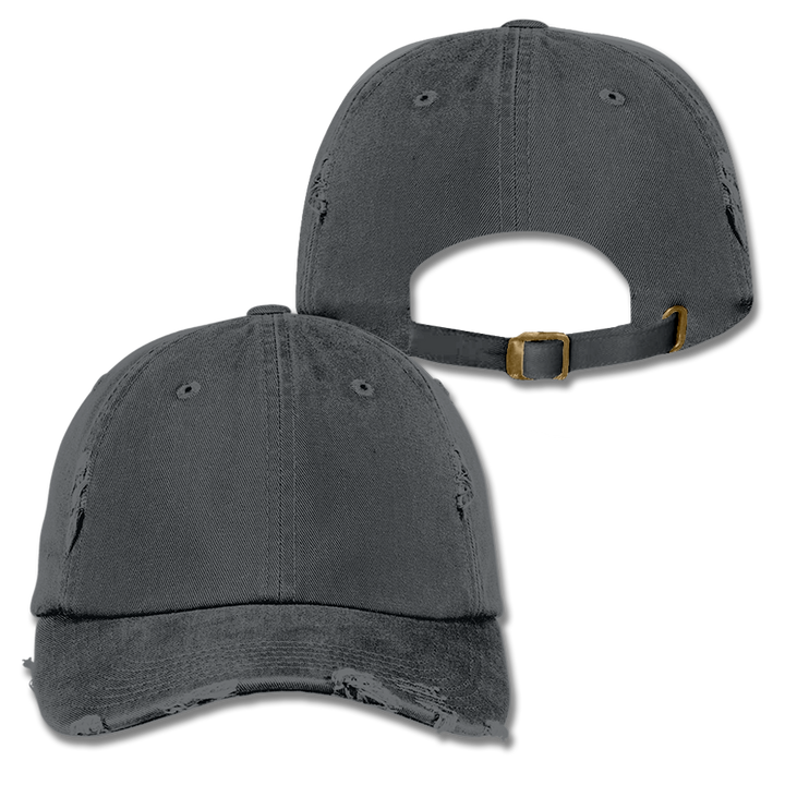 Custom Grey Distressed Dad Hat