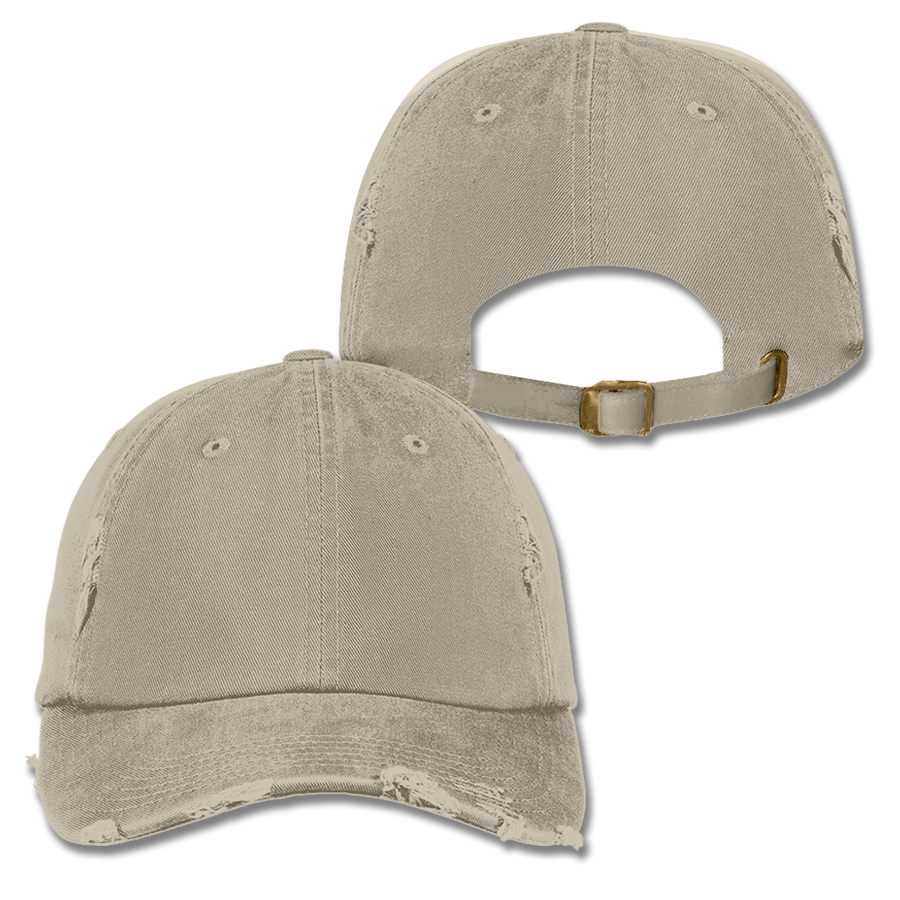 Custom Khaki Distressed Dad Hat