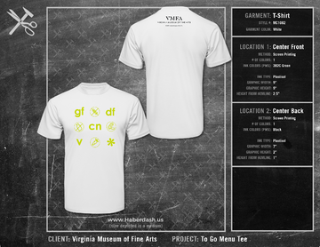 Virginia Museum of Fine Arts To Go Menu Tee