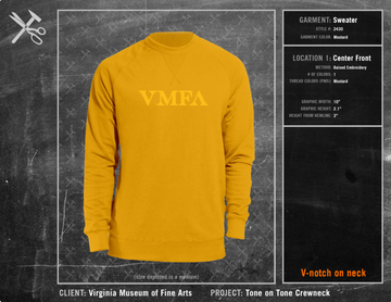 Virginia Museum of Fine Arts Tone on Tone Crewneck V-Notched